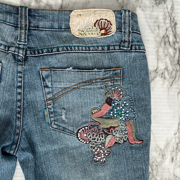 Zana Di Jeans | juniors sizing 3 low rise Y2K 90s flare jeans embroidered pearls - Picture 13 of 16